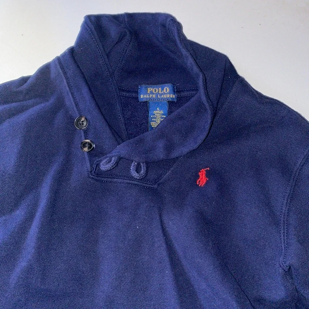 Ralph Lauren size 5 sweater navy blue with a red polo sign